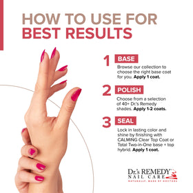 Dr.’s Remedy Enriched Nail Polish brilliant shine on nails during daily use.
