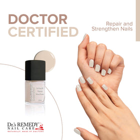 Dr.'s Remedy brush-application shows smooth, even coverage for quick results.