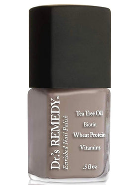 Dr.'s Remedy Cozy Café nail polish bottle with rich non-fading color