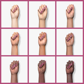 Hands applying Playful Pink showing long wear and chip resistance