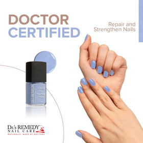 Dr.'s Remedy Perceptive Periwinkle brush enables smooth, quick-dry application
