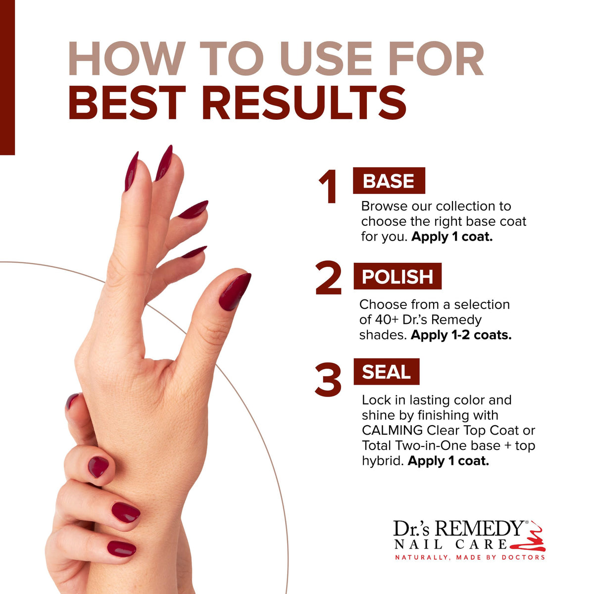 Dr.'s Remedy polish bottle emphasizes cruelty-free, vegan-friendly formulation.