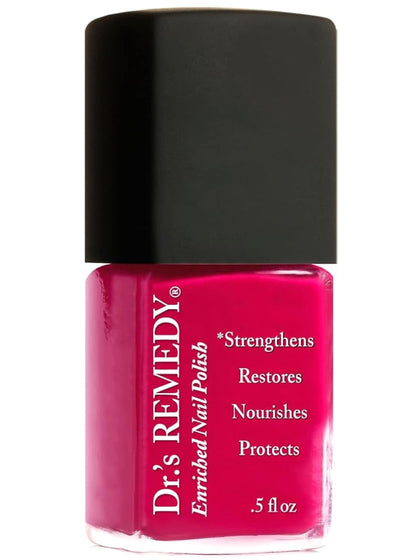 Dr.'s Remedy Enriched Nail Polish Watermelon bottle showing vibrant color and long wear.