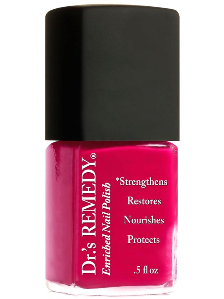 Dr.'s Remedy Enriched Nail Polish Watermelon bottle showing vibrant color and long wear.