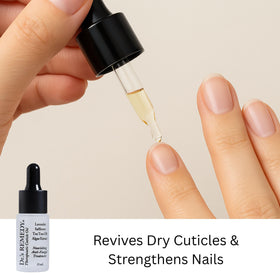 Dr.'s Remedy Hydration Nail Treatment providing moisture to nails and cuticles.