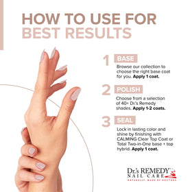 Dr.’s Remedy lavender wheat protein nail polish application suggests hydrated, resilient nails