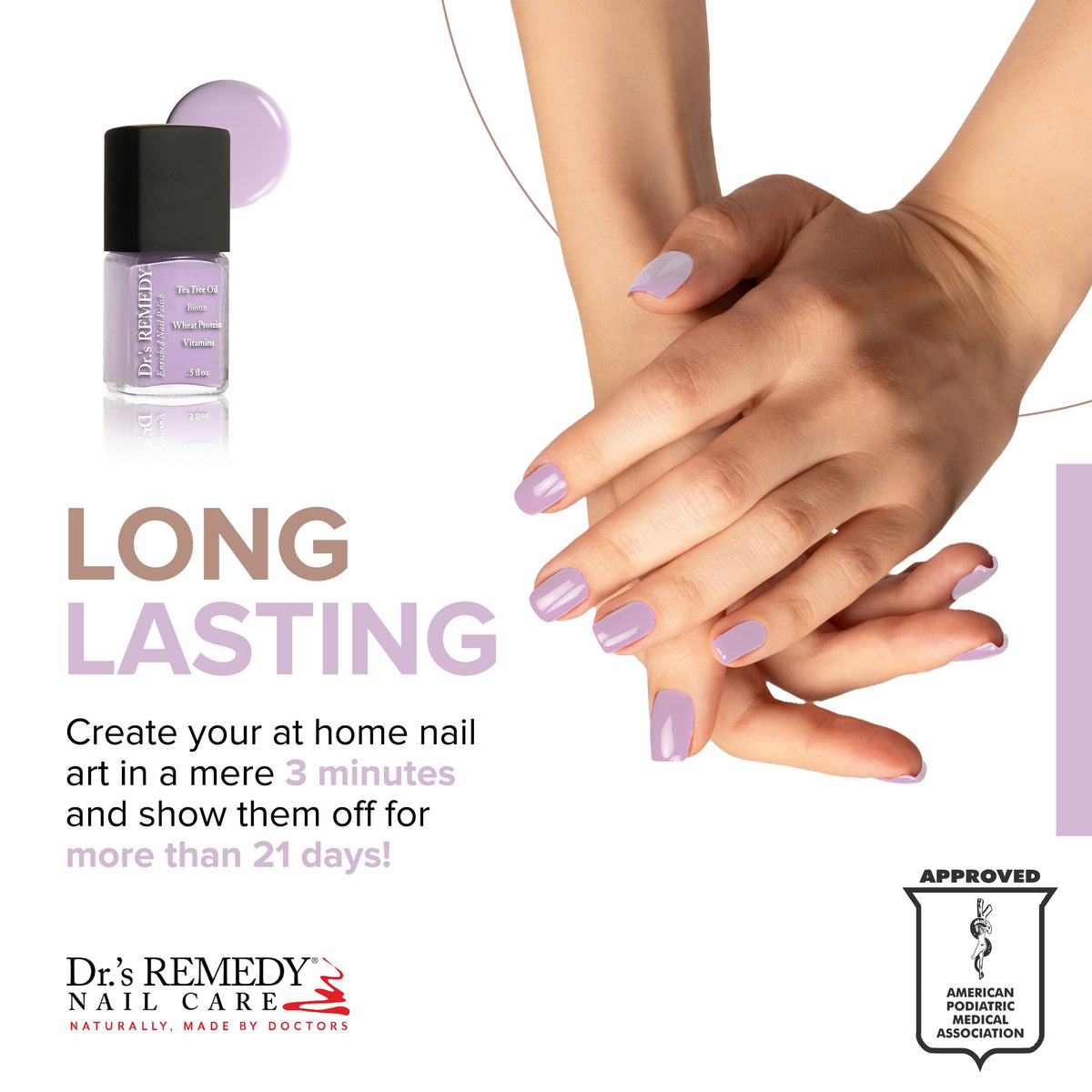 Brush stroke of Dr.’s Remedy Lyrical Lilac for smooth color