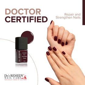 Dr.’s Remedy Merlot brush applies smoothly for quick-dry coverage.