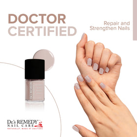 Dr.'s Remedy nail polish brush applying color for a smooth, even finish