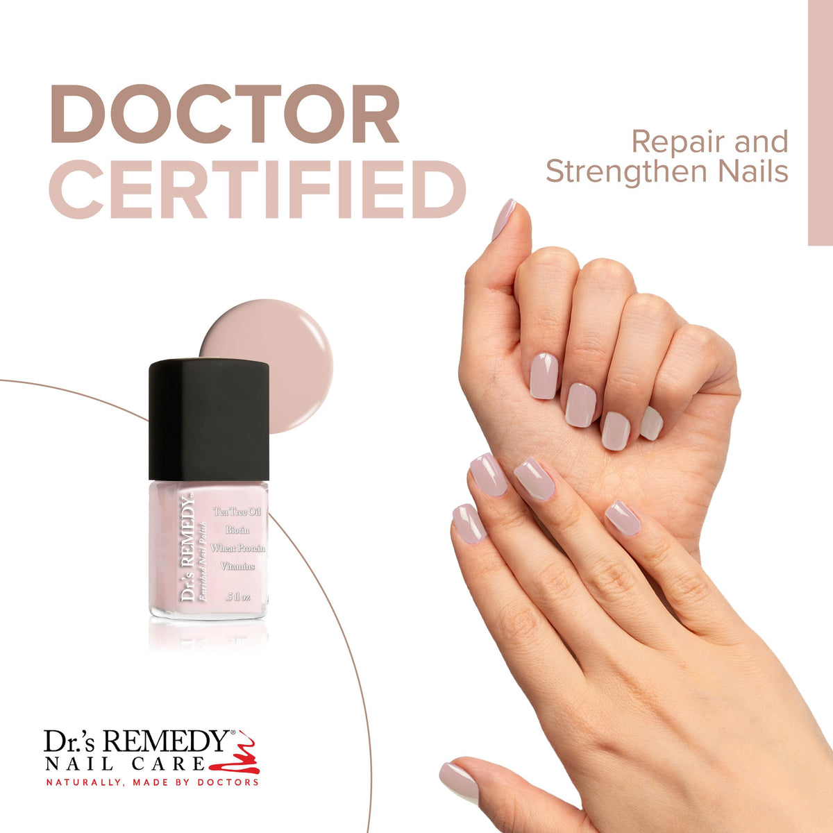 Dr.’s Remedy non-toxic nail polish brush application, smooth coverage without harsh chemicals