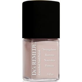 Dr.'s Remedy NURTURE Nude Pink bottle shown, suggesting quick-dry and long wear