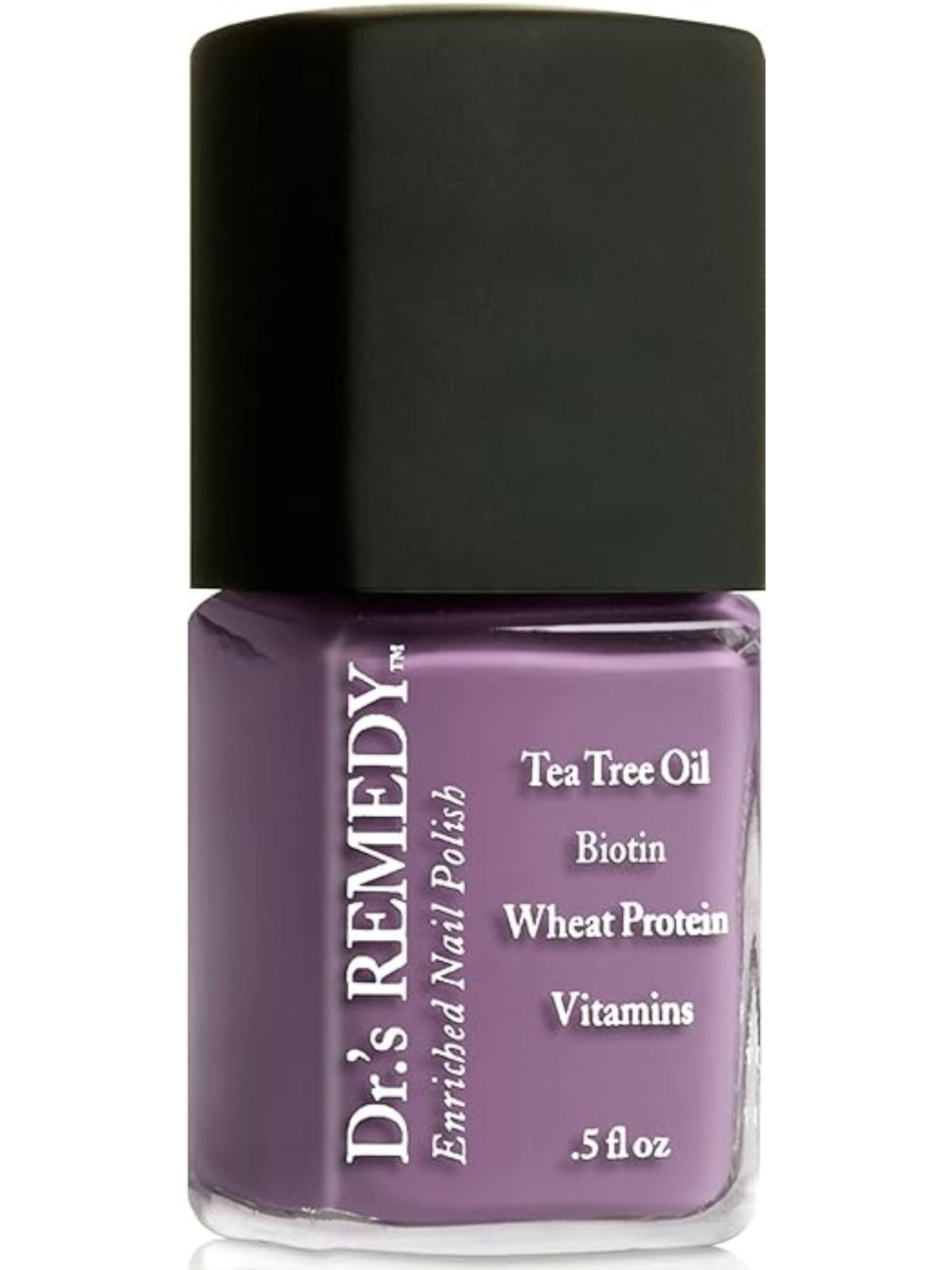 Dr. Remedy PLUCKY Plum nail polish bottle closeup highlighting vibrant color and clean formula
