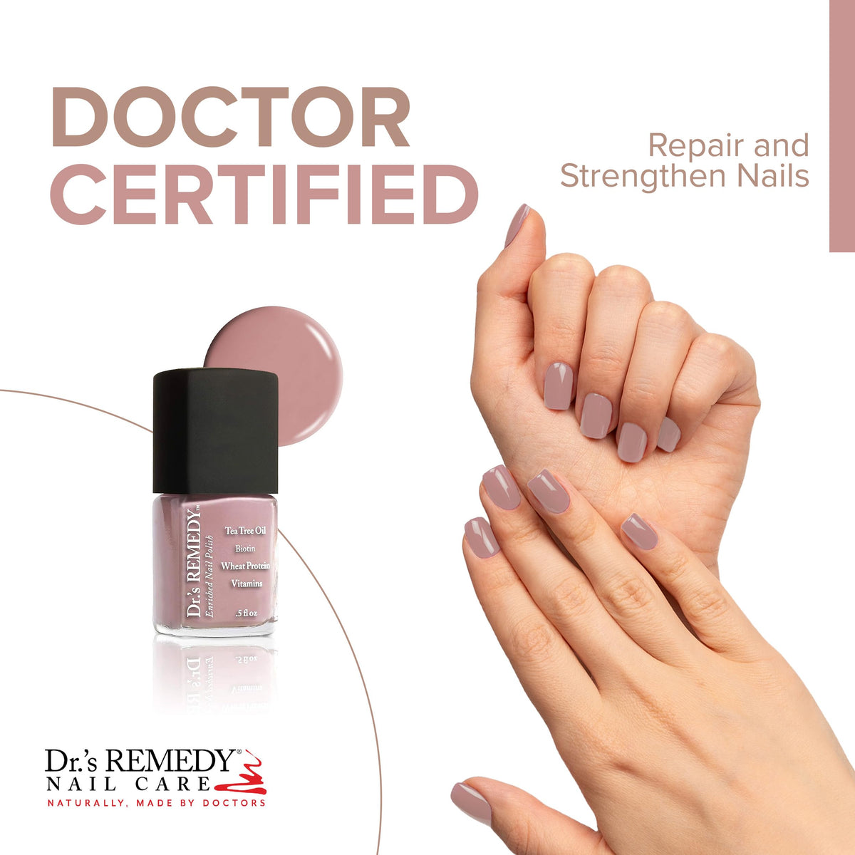 Dr.'s Remedy Positively Perfect Pink Trio PERFECT Petal Pink bottle for everyday wear.