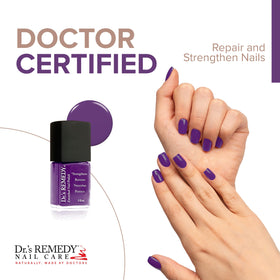 Dr.’s Remedy Vivacious Violet brush application for smooth, even coats.