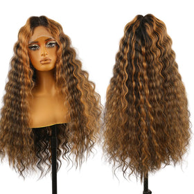 DRSSTIC 1B/30 ombre highlights on lace front for versatile color depth.