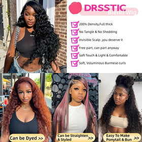 DRSSTIC HD Swiss lace front creates an invisible scalp blend.
