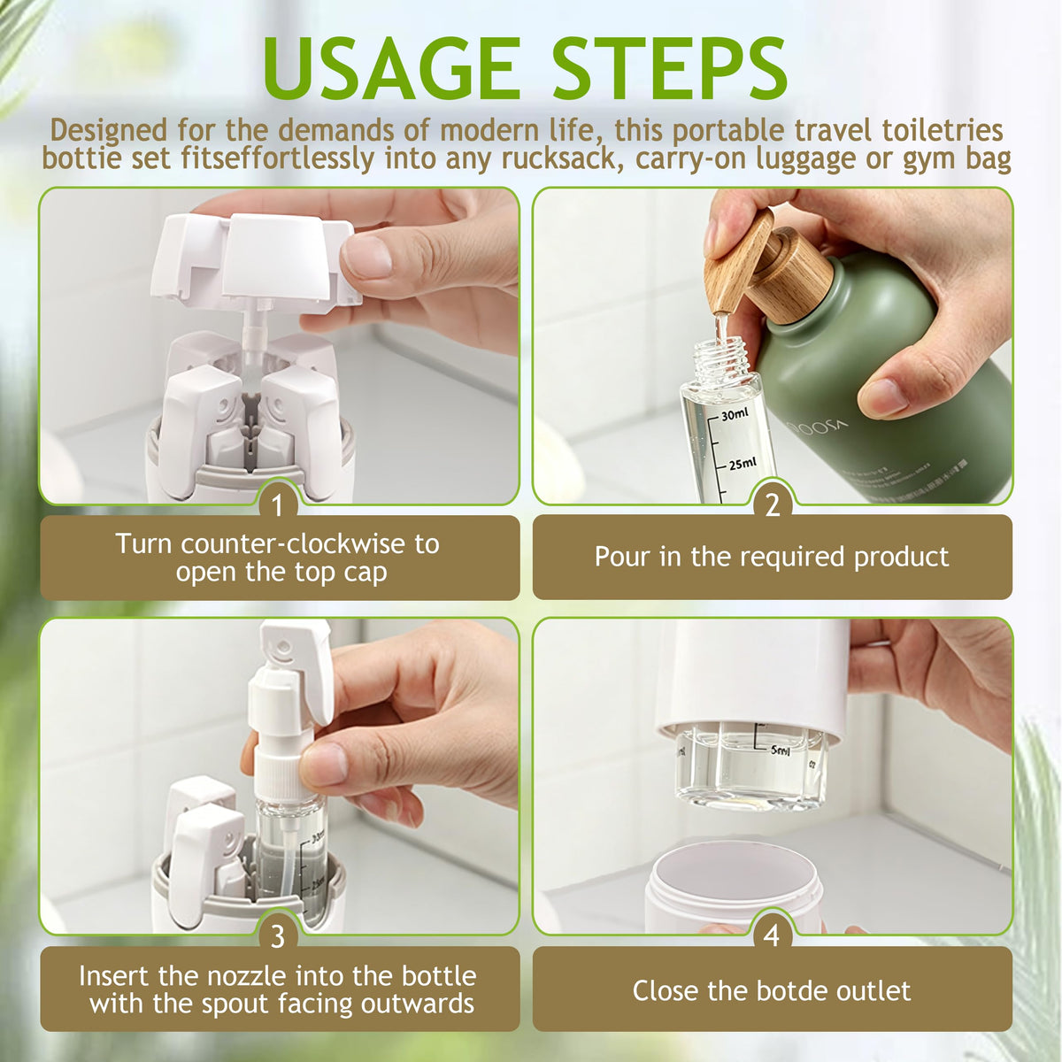 Drtfrn perfect for packing shampoo, lotion, and body wash on trips.