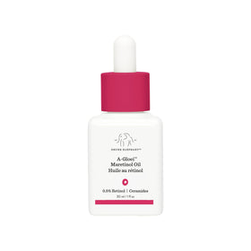 Drunk Elephant A-Gloei Maretinol Oil bottle close-up showing gentle retinol support.
