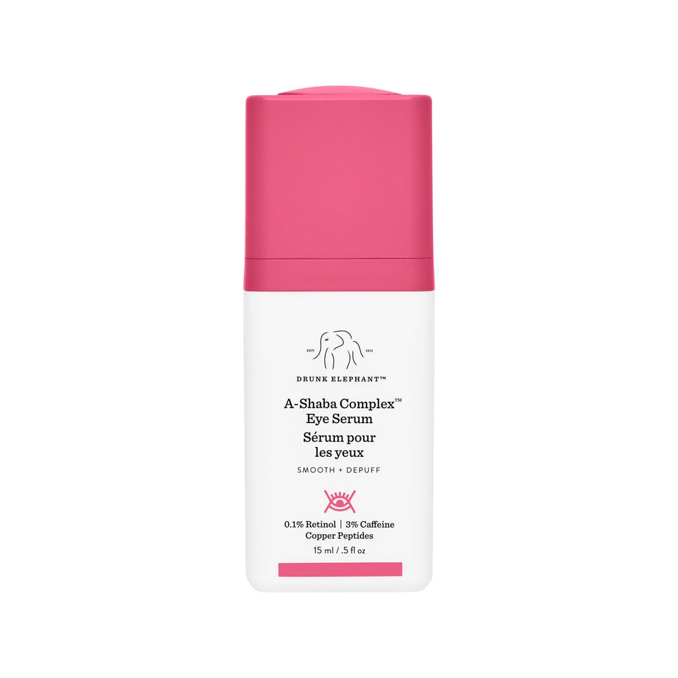 Drunk Elephant A-Shaba Complex Eye Serum packshot showing the bottle.
