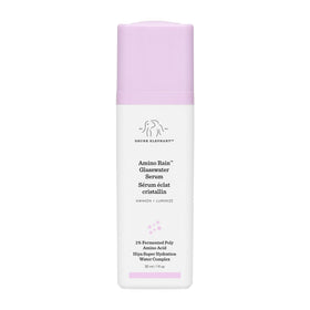Drunk Elephant Amino Rain Glasswater Serum bottle pour shows hydration and a soft glow.