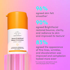 Drunk Elephant Bouncy Brightfacial application with hands demonstrates on-the-go glow
