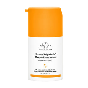 Drunk Elephant Bouncy Brightfacial bottle pour shows easy dispensing for radiant skin