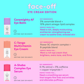 Drunk Elephant Ceramighty AF Eye Balm daily-use scene suggesting refreshed, rested appearance.