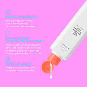Eye and lip area use with a gentle, no-rub cleanse.