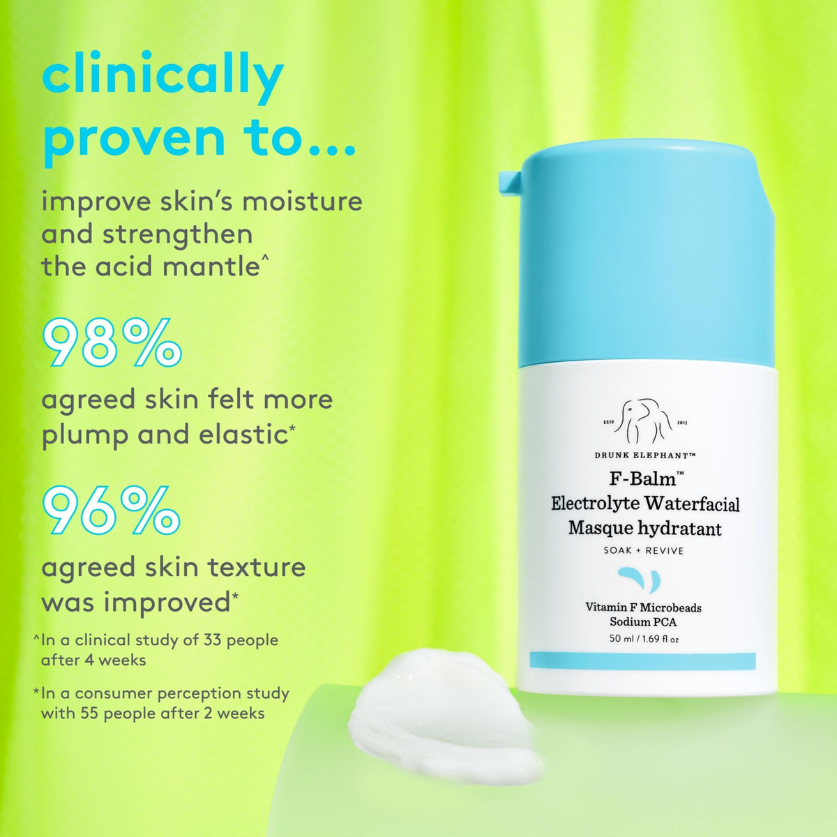 Drunk Elephant F-Balm Waterfacial beads bursting to release emollience during application