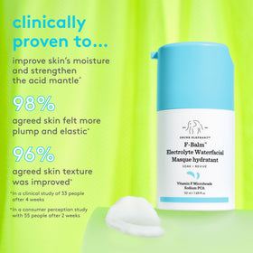 Drunk Elephant F-Balm Waterfacial beads bursting to release emollience during application