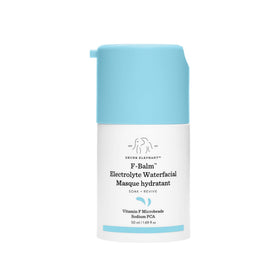 Drunk Elephant F-Balm Electrolyte Waterfacial jar close-up showing hydration-boosting formula