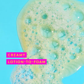 Drunk Elephant Kamili Cream Body Cleanser foam-lather captures creamy texture in action