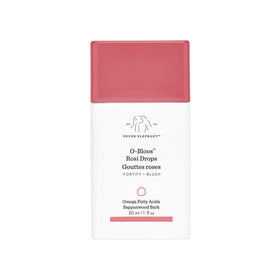 Drunk Elephant O-Bloos Rosi Drops bottle adds a rosy glow for a natural day look.