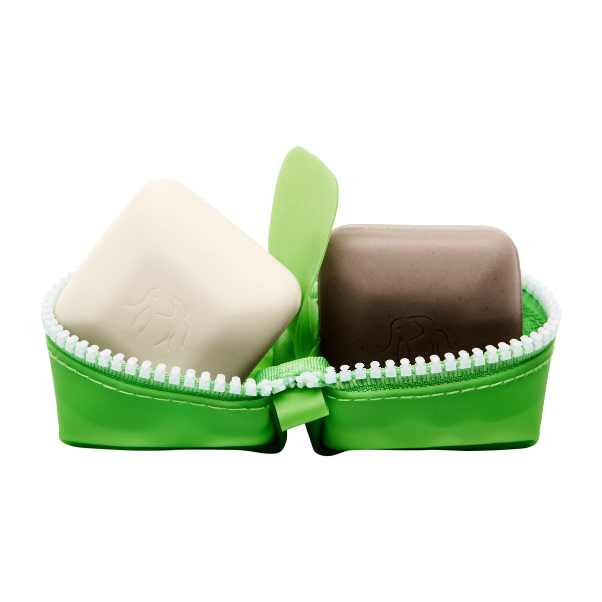 Drunk Elephant Pekee Bar in travel case for gentle cleansing.