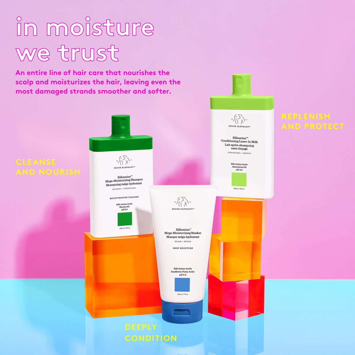 Drunk Elephant Silkamino Masker packaging emphasizing clean formula