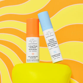 Travel duo packaging box from Drunk Elephant for on-the-go skincare routine