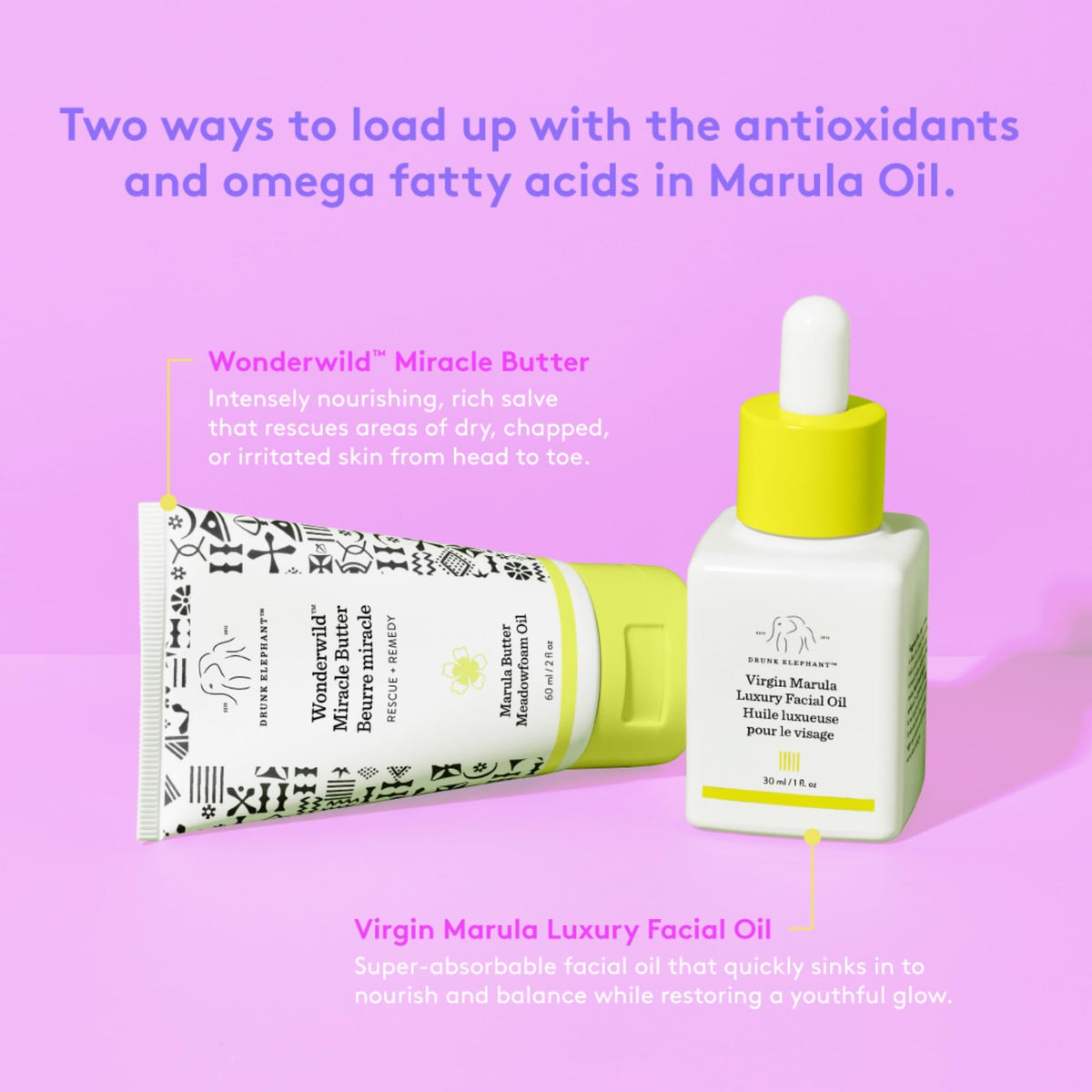 Drunk Elephant Wonderwild Miracle Butter packaging box highlight premium skincare ritual