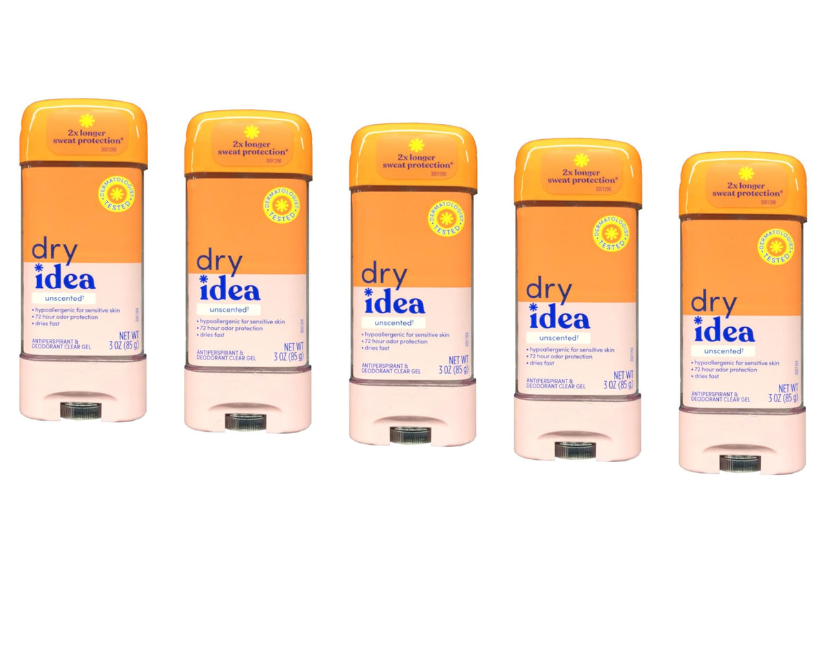 Close-up of Dry Idea Advanced Dry Unscented Clear Gel being applied