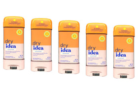 Close-up of Dry Idea Advanced Dry Unscented Clear Gel being applied