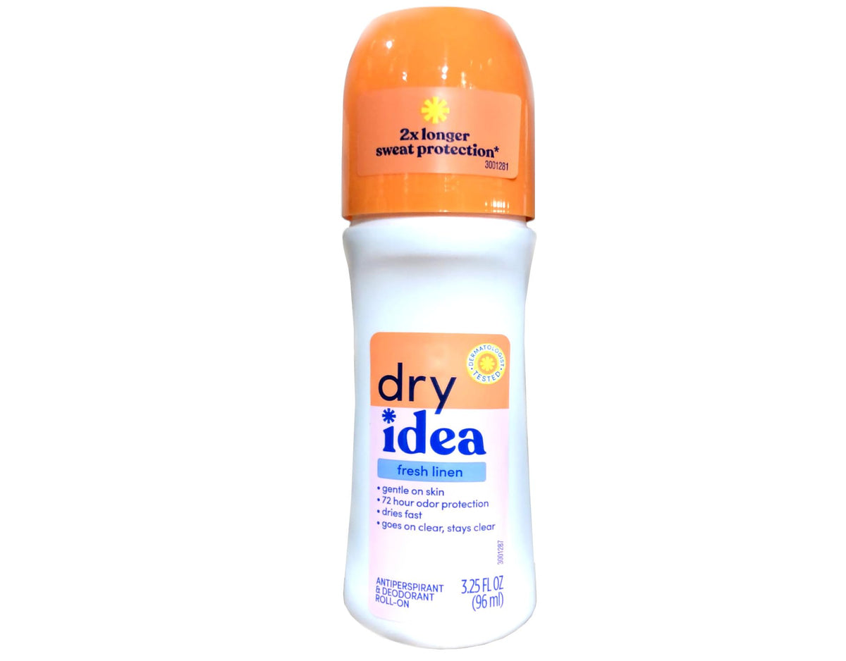 Close-up of smooth roll-on glide for Dry Idea Fresh Linen.