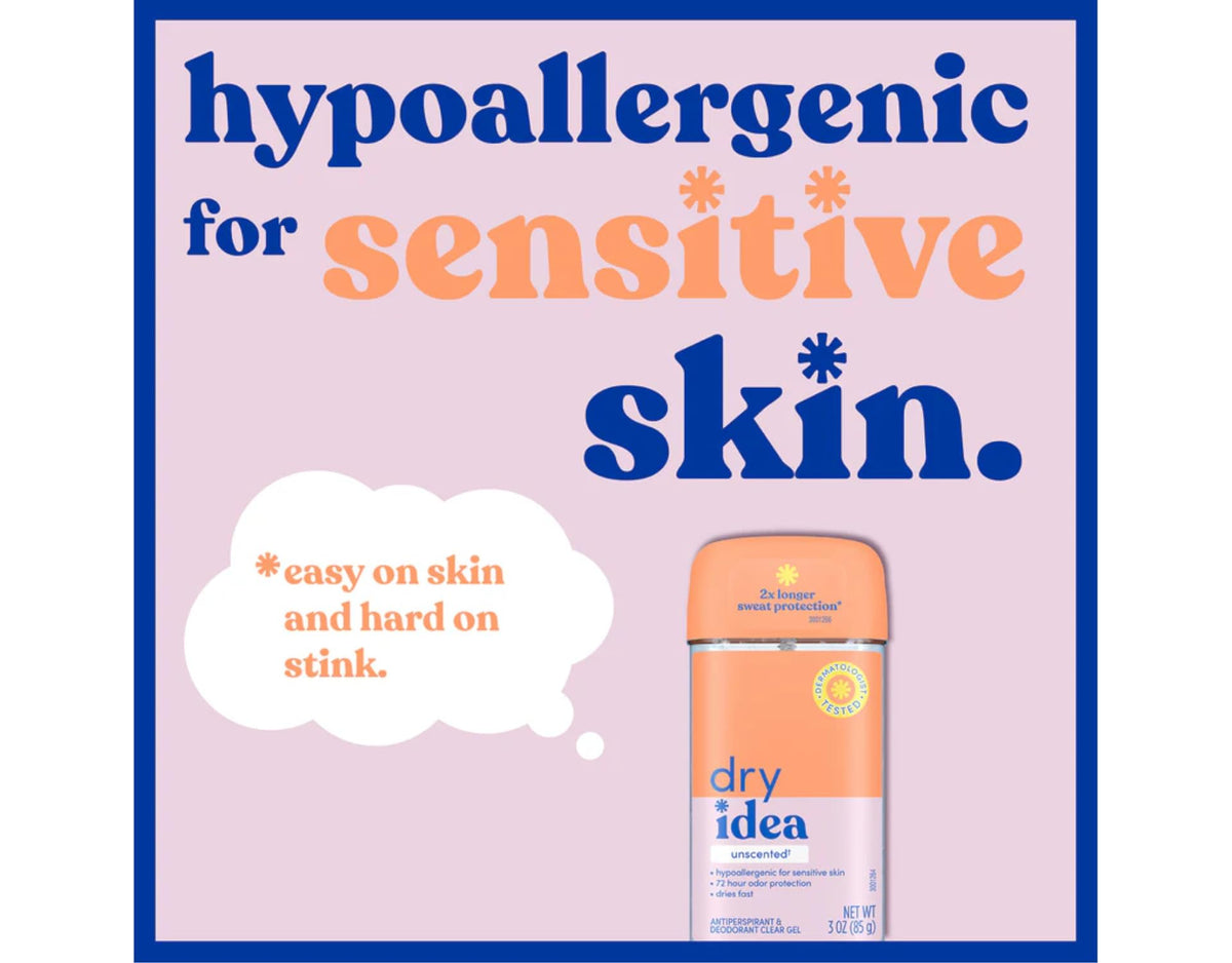 Dry Idea blocks sweat 2X longer in daily activities
