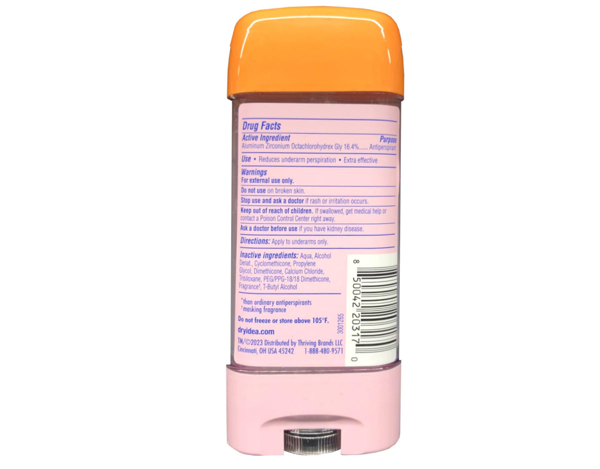 Dry Idea unscented gel 3oz provides odor-free confidence