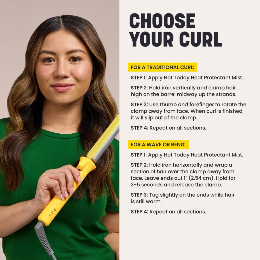 Drybar 3 Day Bender digital temperature control enables versatile styling on many hair types.