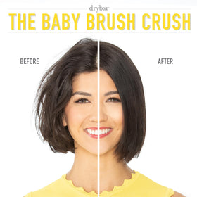 Drybar Baby Brush Crush Mini styling bangs with controlled heat and precision.
