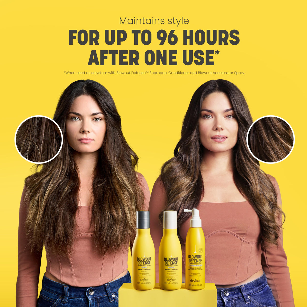 Drybar Blowout Defense Shampoo pump application shows gentle distribution and quick lather.