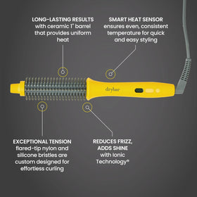 Drybar Curl Party bristles providing consistent tension during curling.