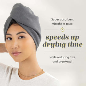 Anti-frizz microfiber blend reduces friction for smoother hair with the Drybar wrap.