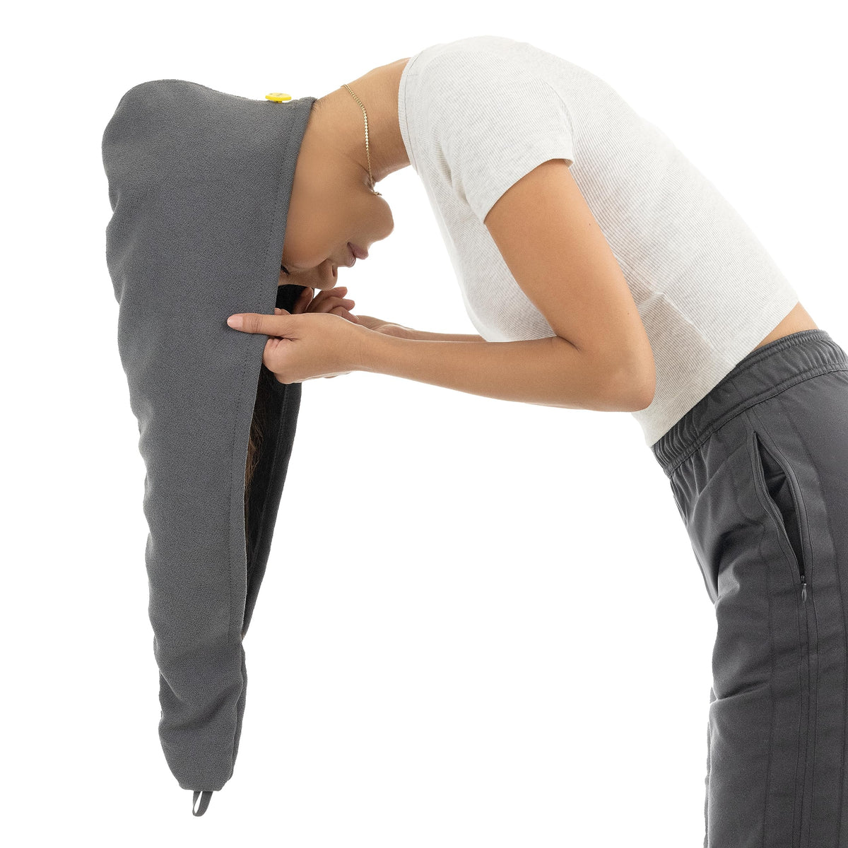 Lightweight design of the Drybar Dry Martini microfiber wrap for comfortable wear.