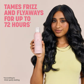Drybar Final Call frizz mist close-up highlighting shimmering finish