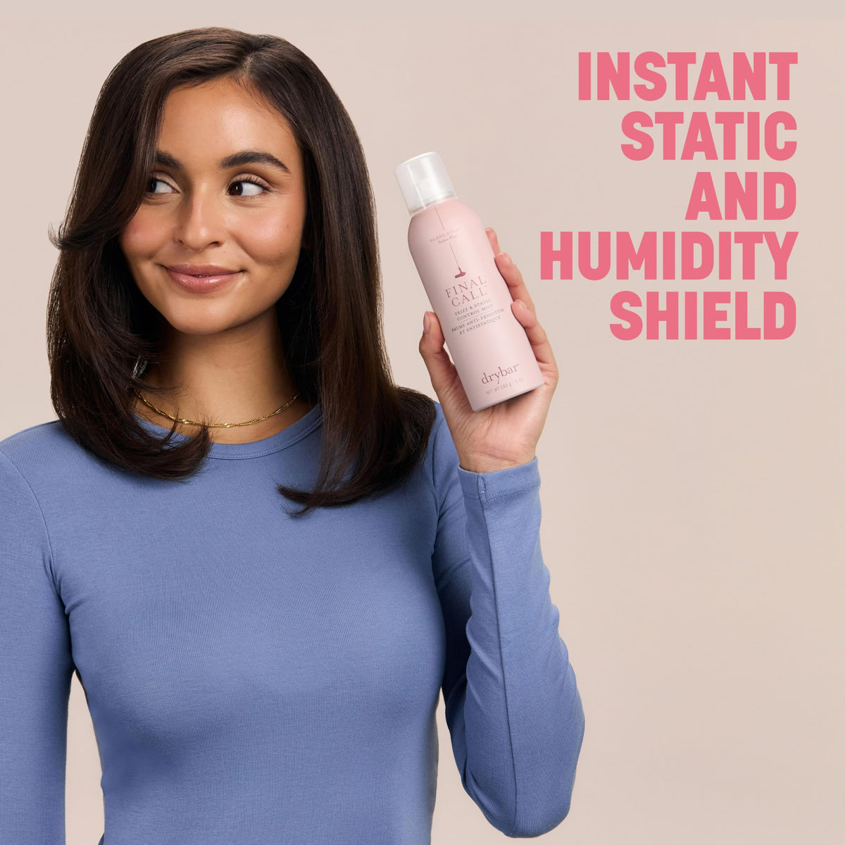 Drybar Final Call frizz mist monoi oil close-up for softness and hydration
